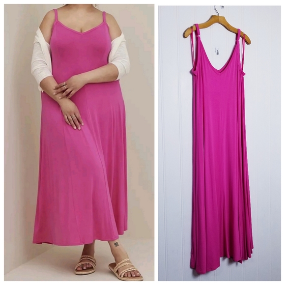 torrid Dresses & Skirts - Torrid Maxi Dress Womens Sz 1X  14/16 Pink Super Soft Trapeze Adjustable Straps